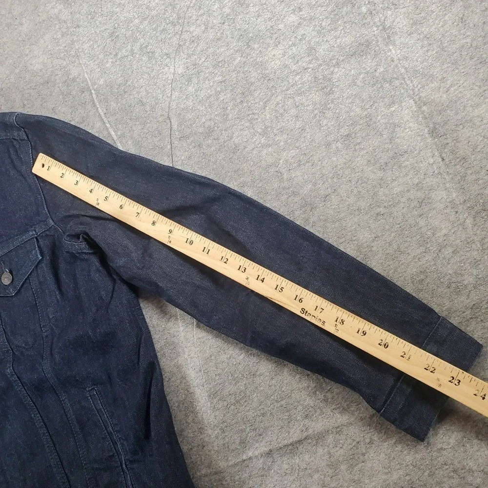 Levi's Denim Jacket Mens Large Dark Wash Blue Trucker Waxed Type 3  Workwear Y2K